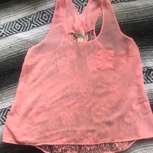 Lace backed tank